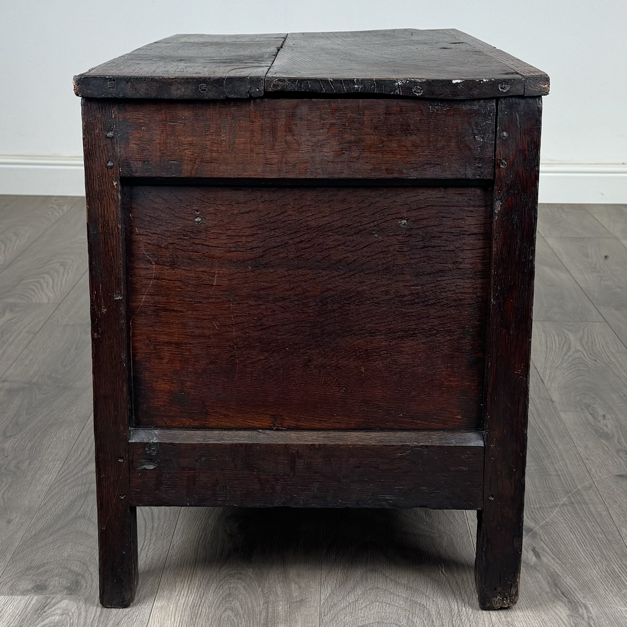 Antique 18th Century Coffer / Blanket Box Of Small Proportions