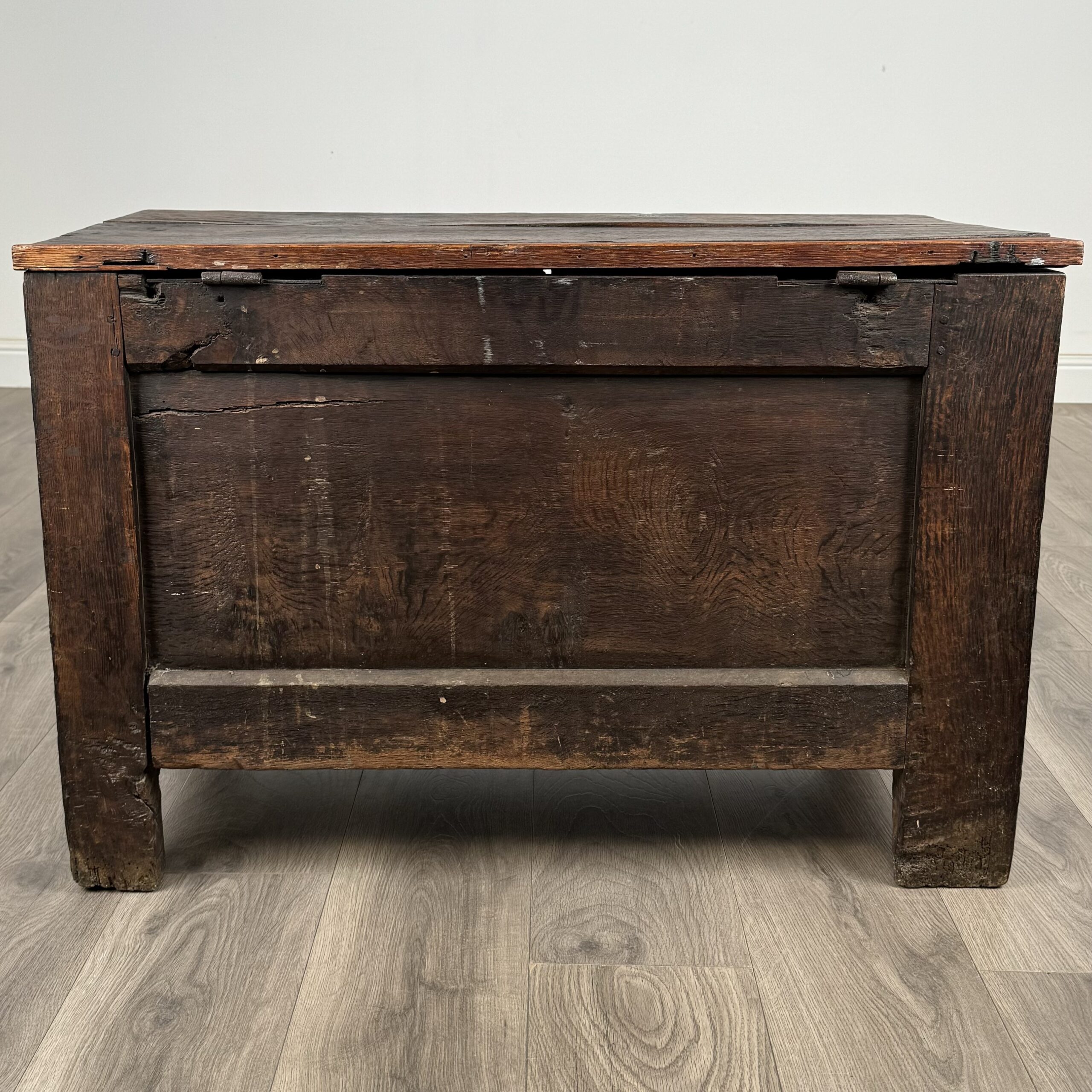 Antique 18th Century Coffer / Blanket Box Of Small Proportions