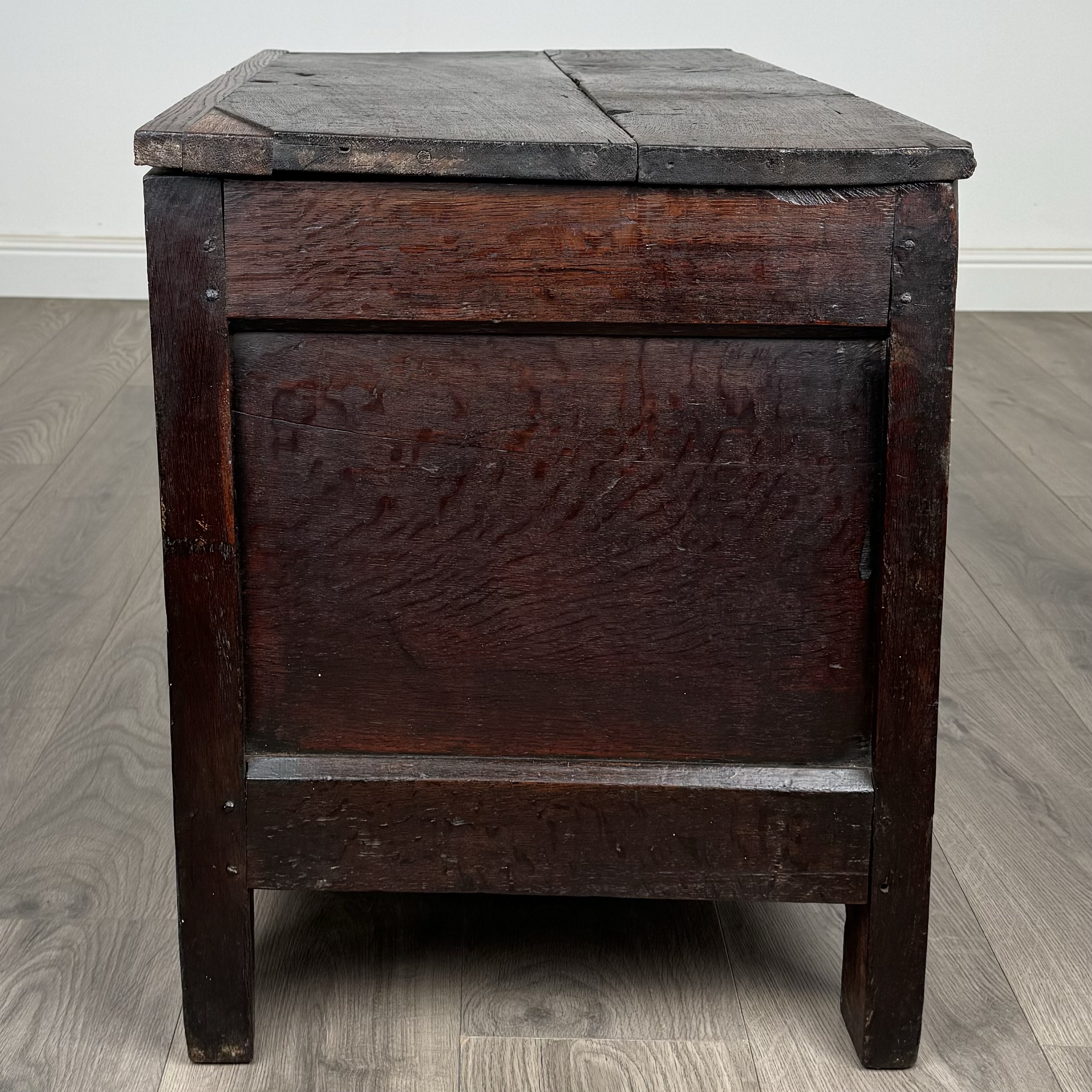 Antique 18th Century Coffer / Blanket Box Of Small Proportions