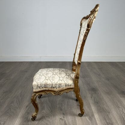 Antique 19th Century Gilded French Armchair / Hall Chair - Image 2