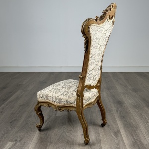 Antique 19th Century Gilded French Armchair / Hall Chair