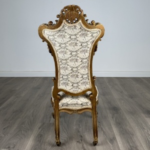 Antique 19th Century Gilded French Armchair / Hall Chair