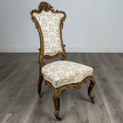 Antique 19th Century Gilded French Armchair / Hall Chair - Image 7