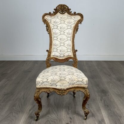 Antique 19th Century Gilded French Armchair / Hall Chair - Image 8