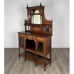 Antique 19th Century Marquetry Sideboard In Rosewood