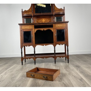 Antique 19th Century Marquetry Sideboard In Rosewood