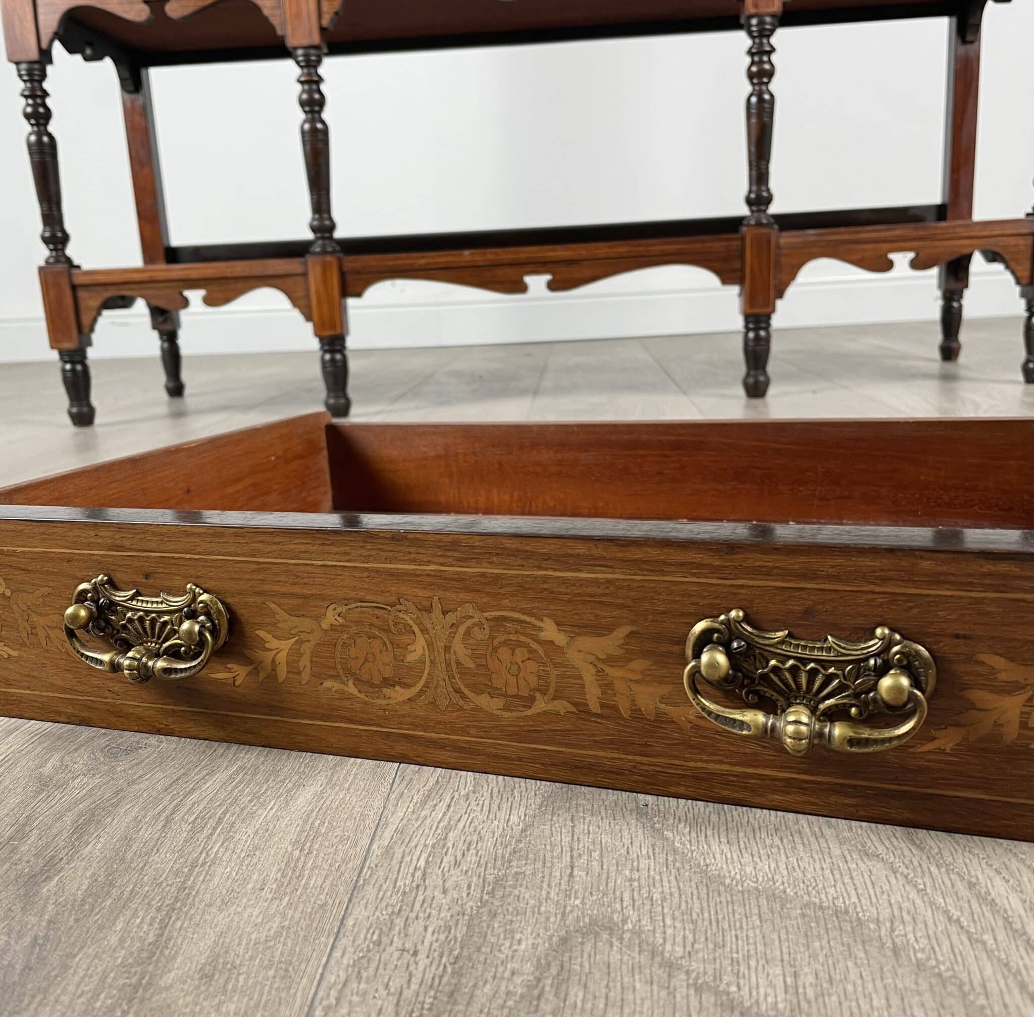 Antique 19th Century Marquetry Sideboard In Rosewood