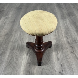 Antique 19th Century Piano Stool In Mahogany