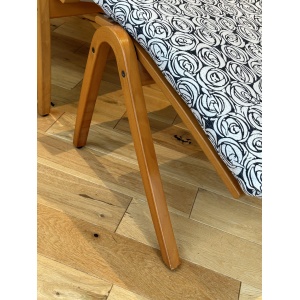 Mid century style Scandinavian lounge chair and footstool by Simo Heikkila