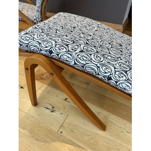 Mid century style Scandinavian lounge chair and footstool by Simo Heikkila
