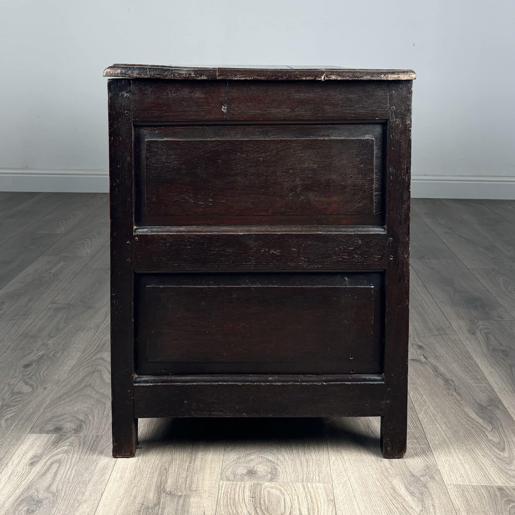 Antique 18th Century Coffer / Mule Chest In Oak