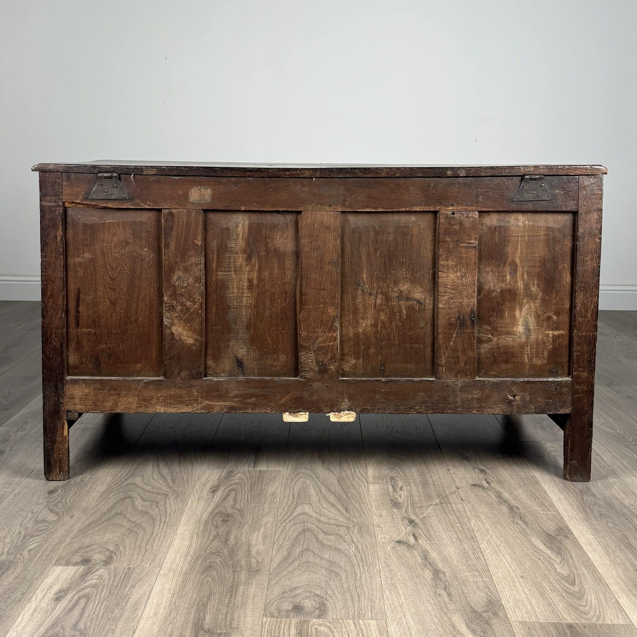 Antique 18th Century Coffer / Mule Chest In Oak
