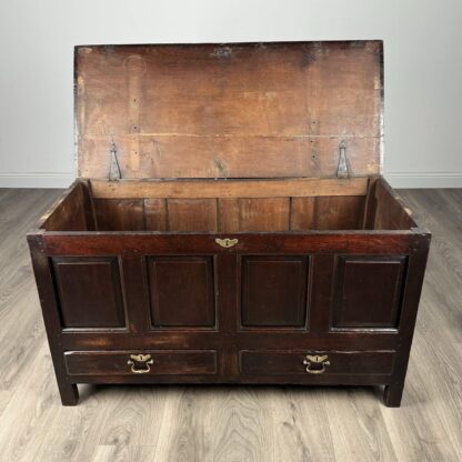 Antique 18th Century Coffer / Mule Chest In Oak - Image 10
