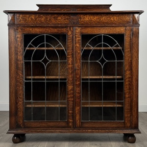 Antique 20th Century Display Cabinet In Oak