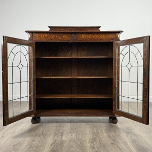 Antique 20th Century Display Cabinet In Oak