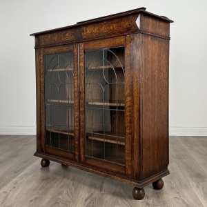Antique 20th Century Display Cabinet In Oak