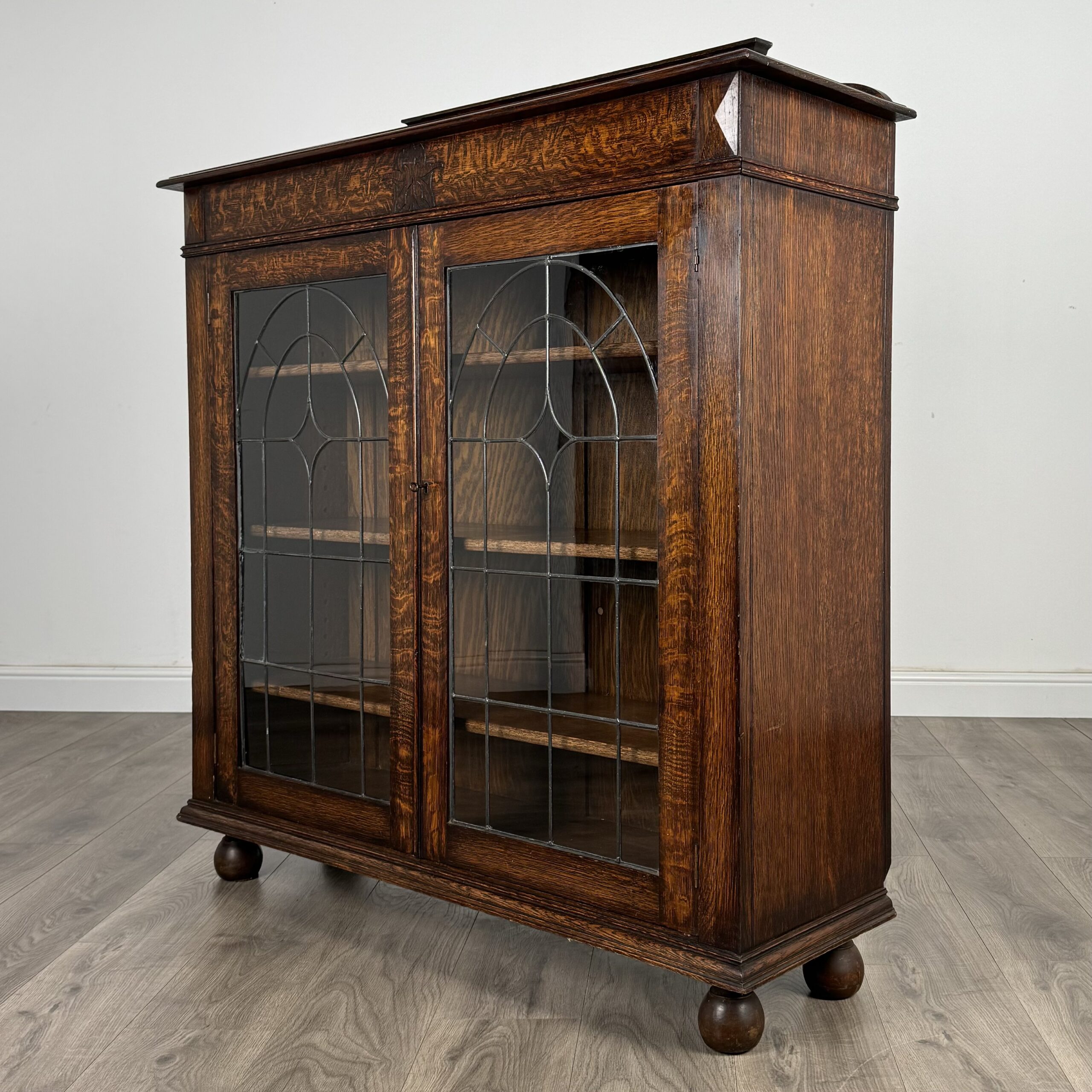 Antique 20th Century Display Cabinet In Oak