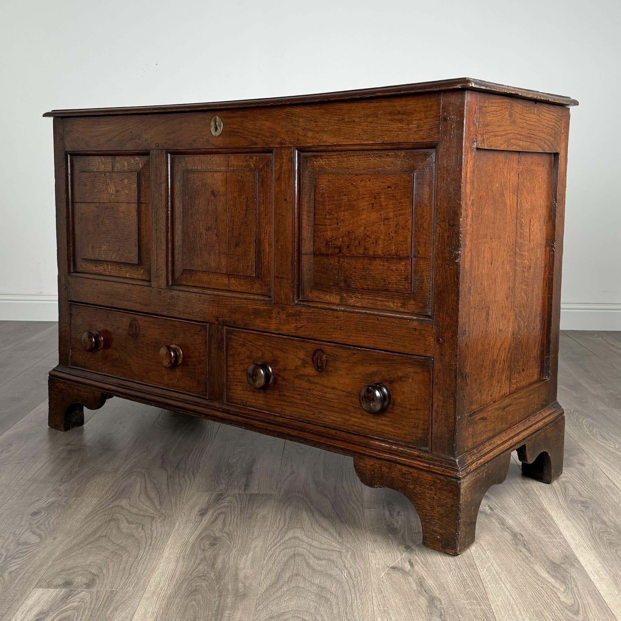 Antique 18th Century Mule Chest / Coffer In Oak