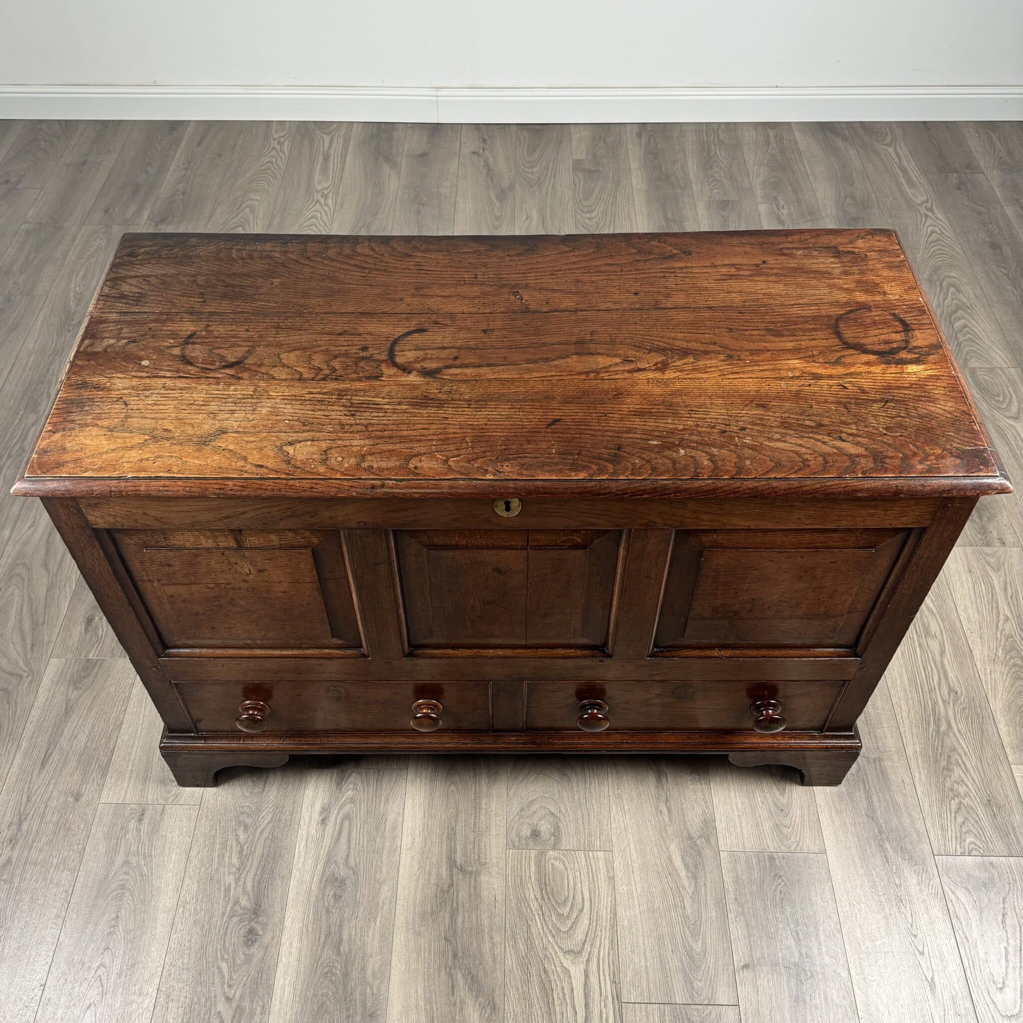Antique 18th Century Mule Chest / Coffer In Oak