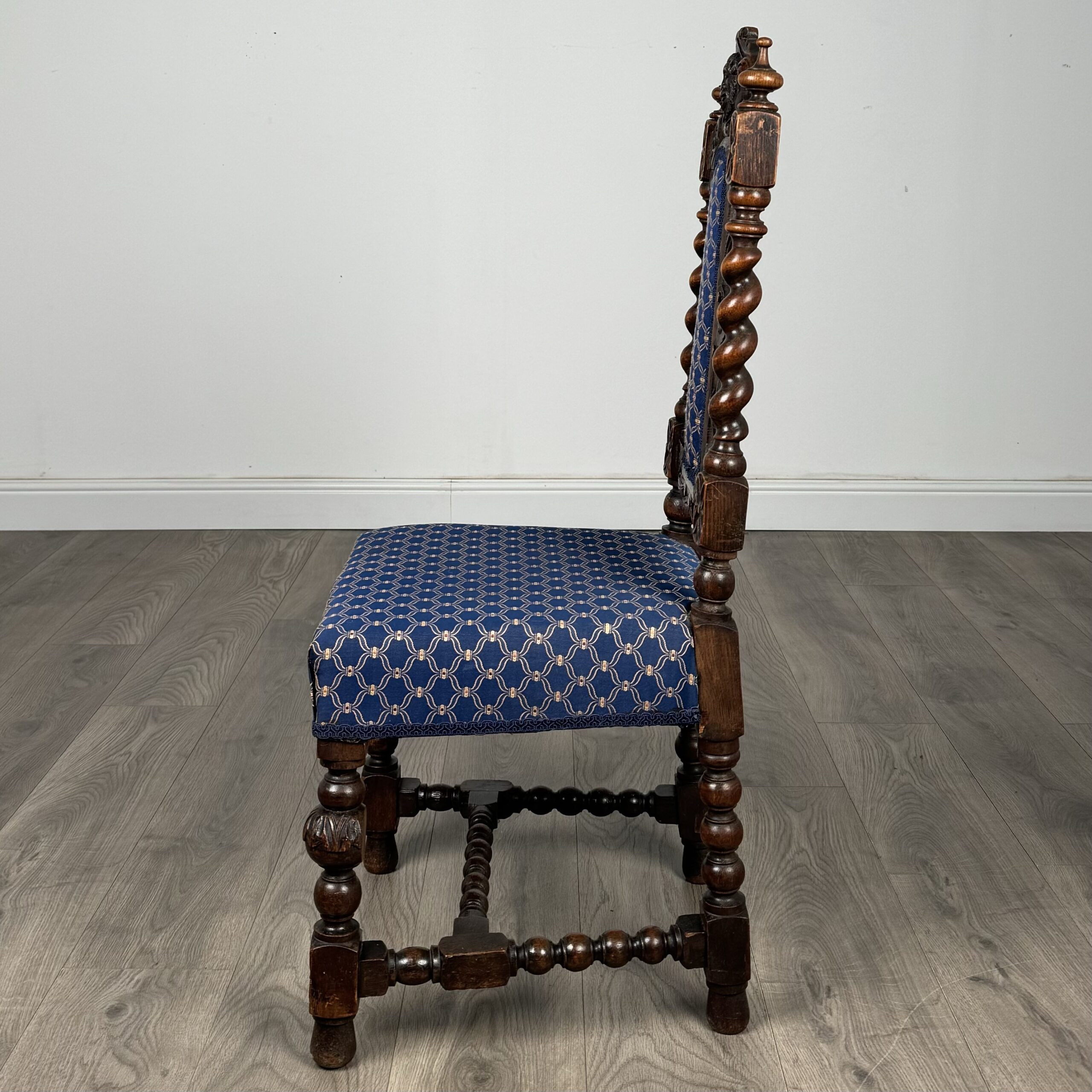 Antique 19th Century Pair Of Carved Hall Chair’s In Oak