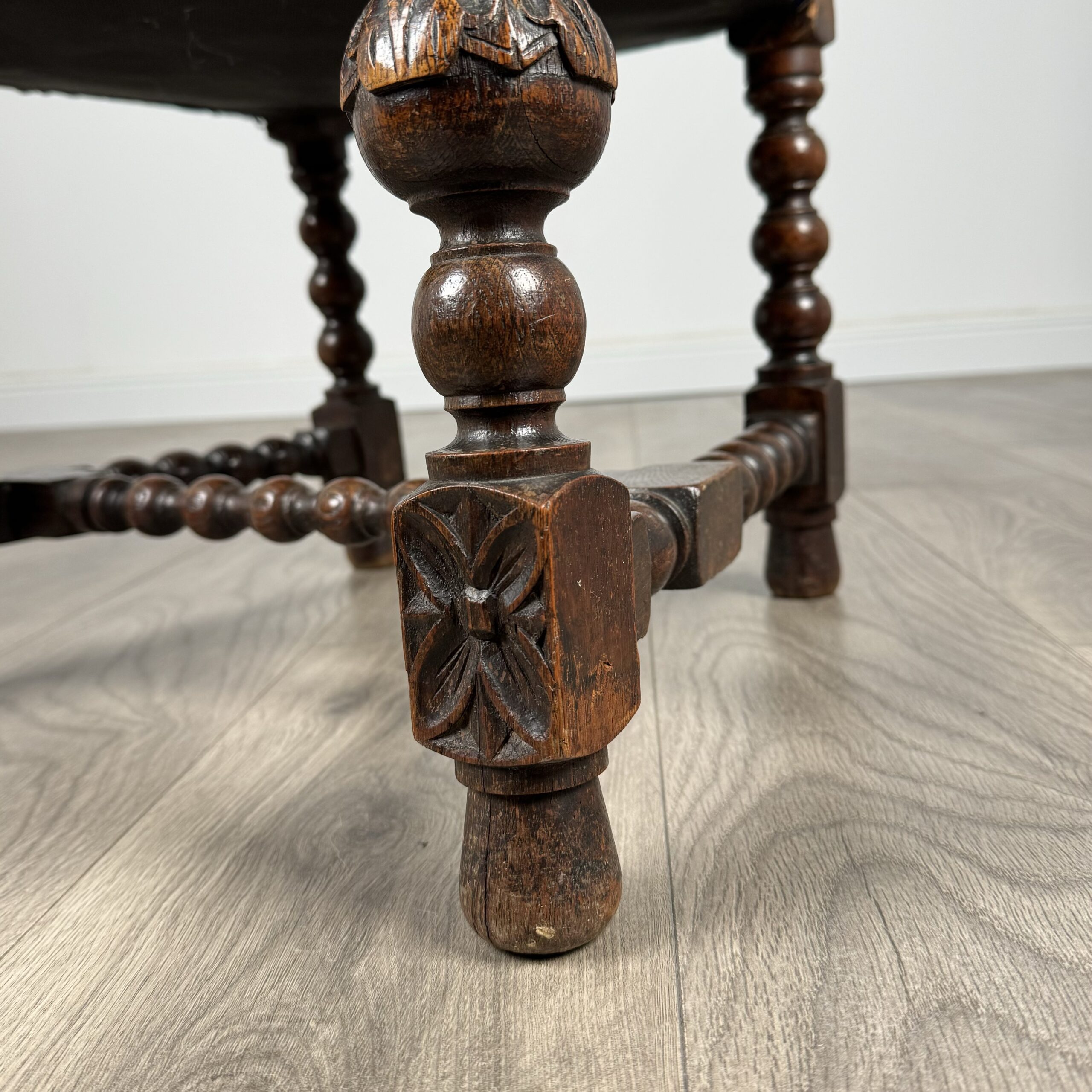 Antique 19th Century Pair Of Carved Hall Chair’s In Oak