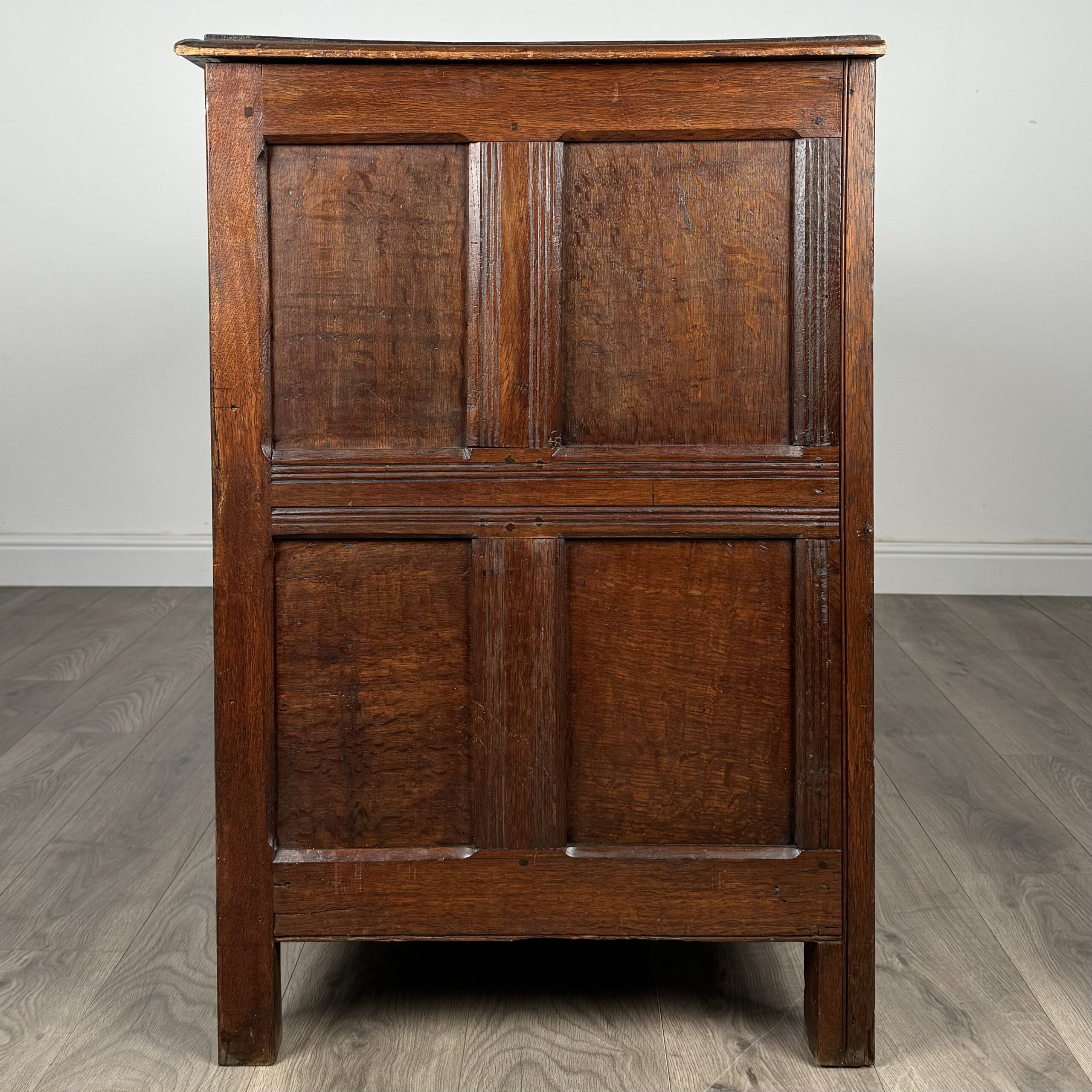 Antique 18th Century Coffer Of Unusual Size In Oak