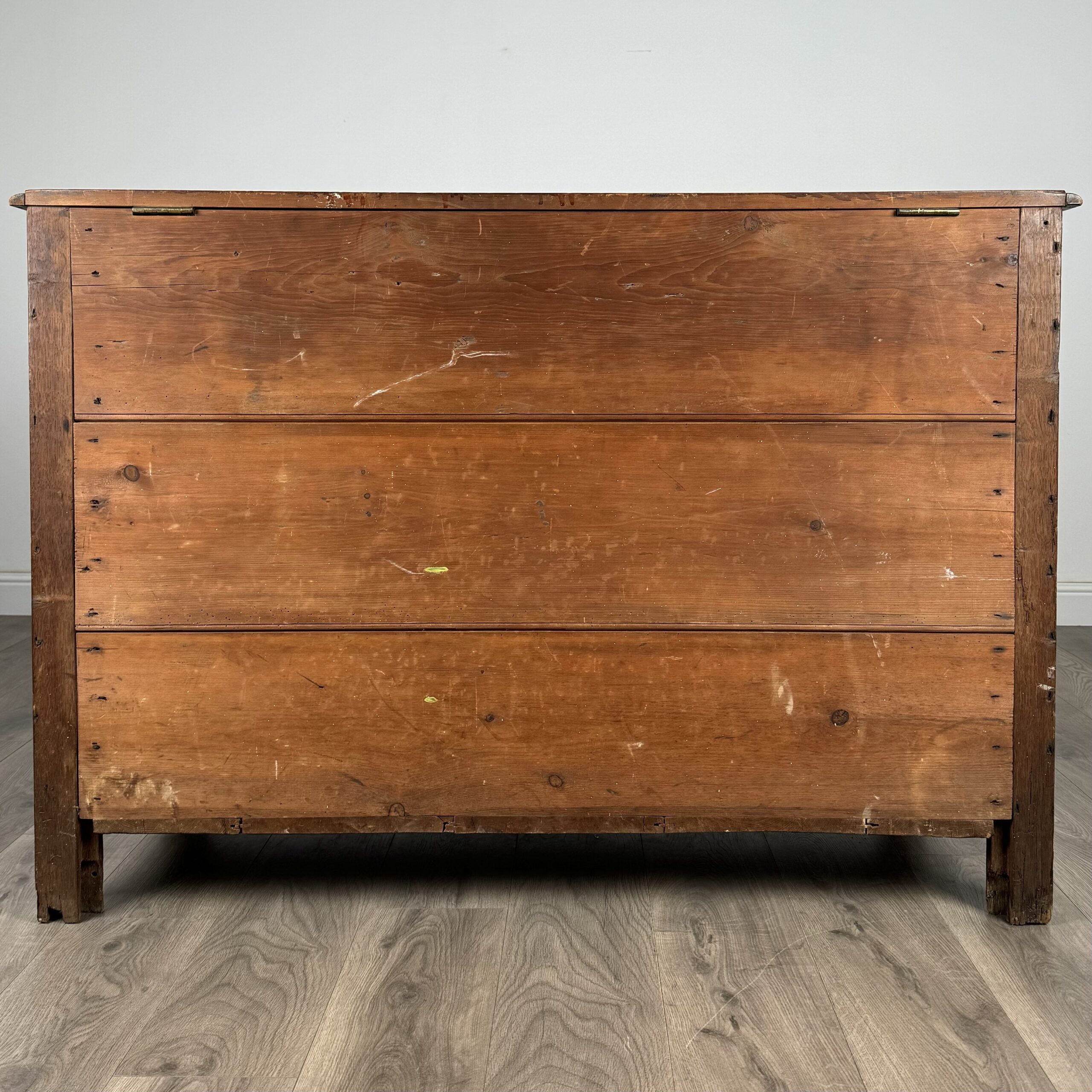 Antique 18th Century Coffer Of Unusual Size In Oak