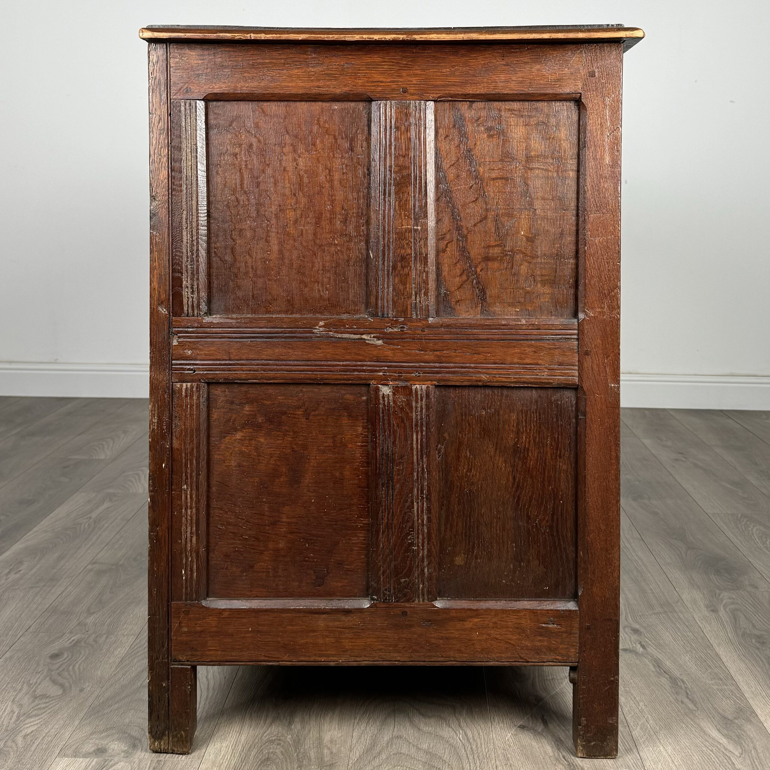 Antique 18th Century Coffer Of Unusual Size In Oak