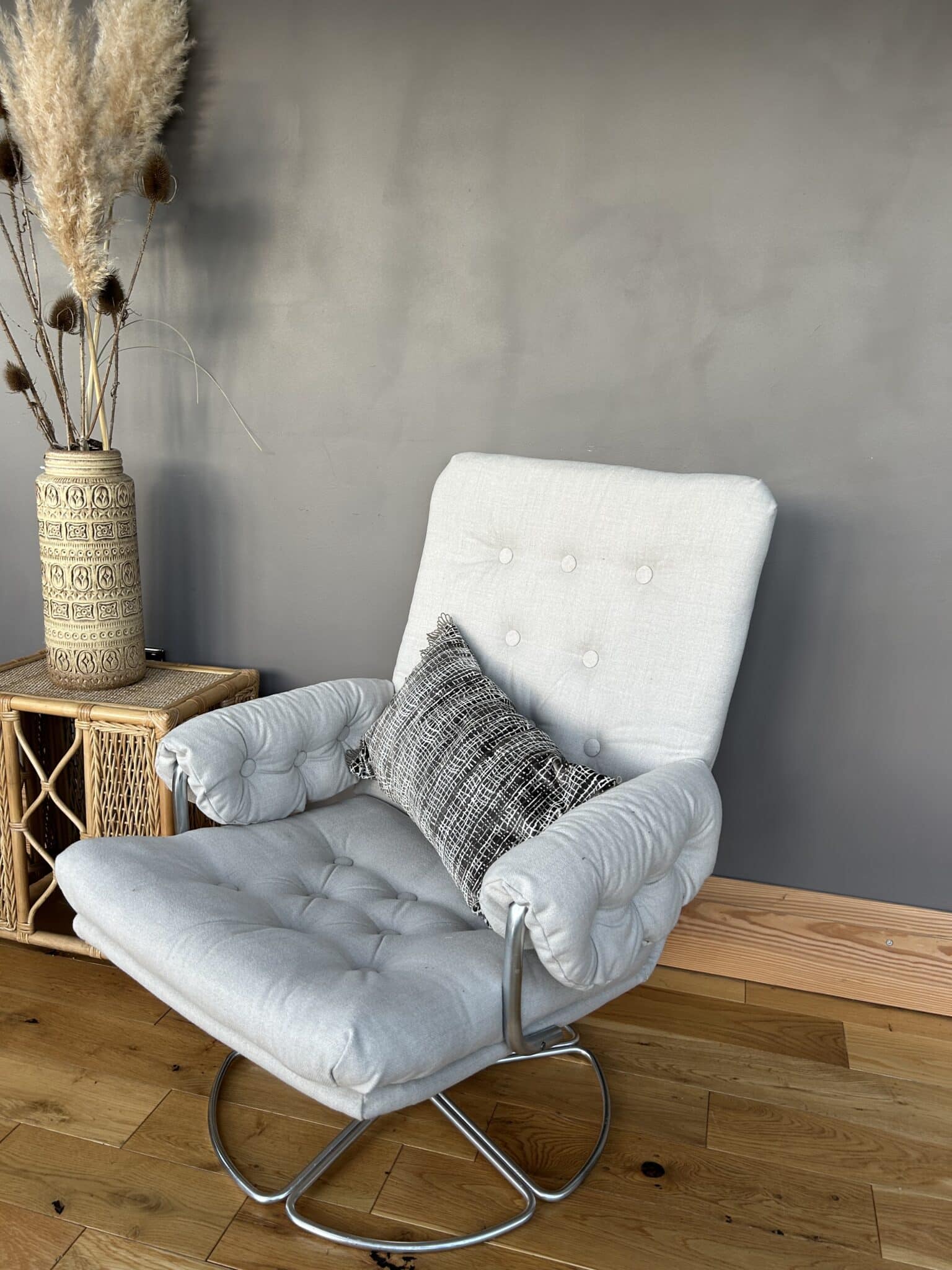1970s chrome swivel armchair by Conran for Habitat