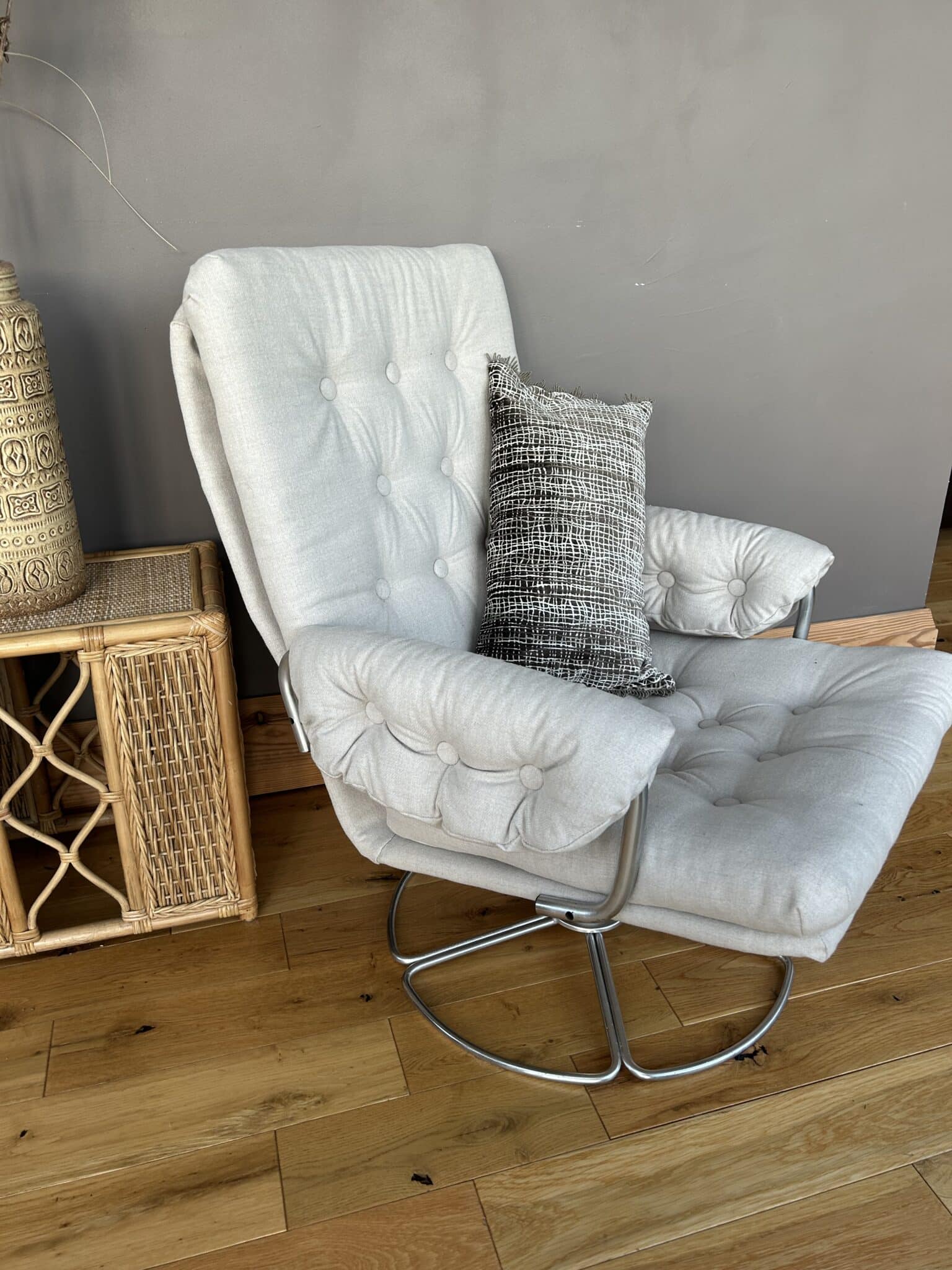 1970s chrome swivel armchair by Conran for Habitat