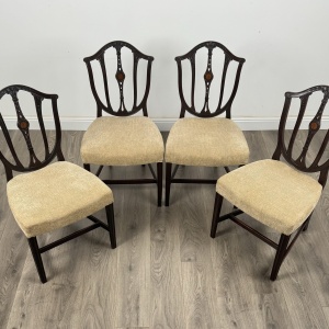 Antique 18th Century Set Of 8 Hepplewhite Style Dining Chairs