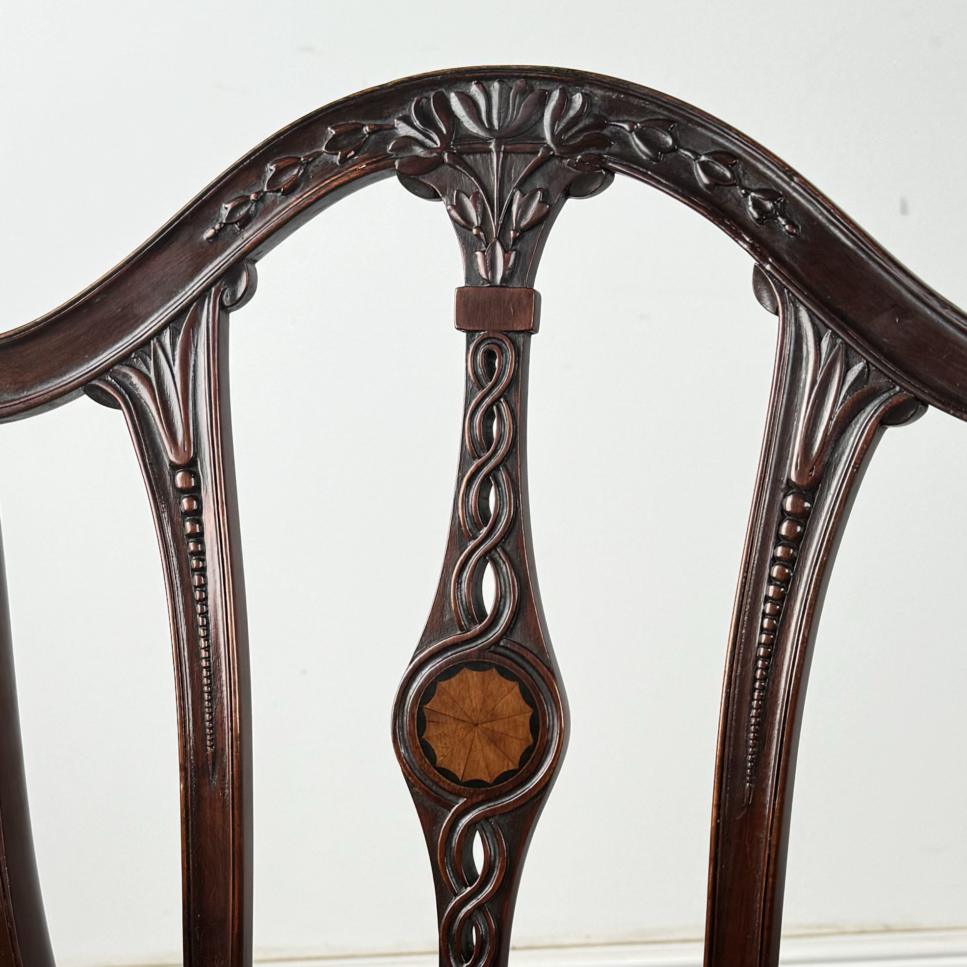 Antique 18th Century Set Of 8 Hepplewhite Style Dining Chairs