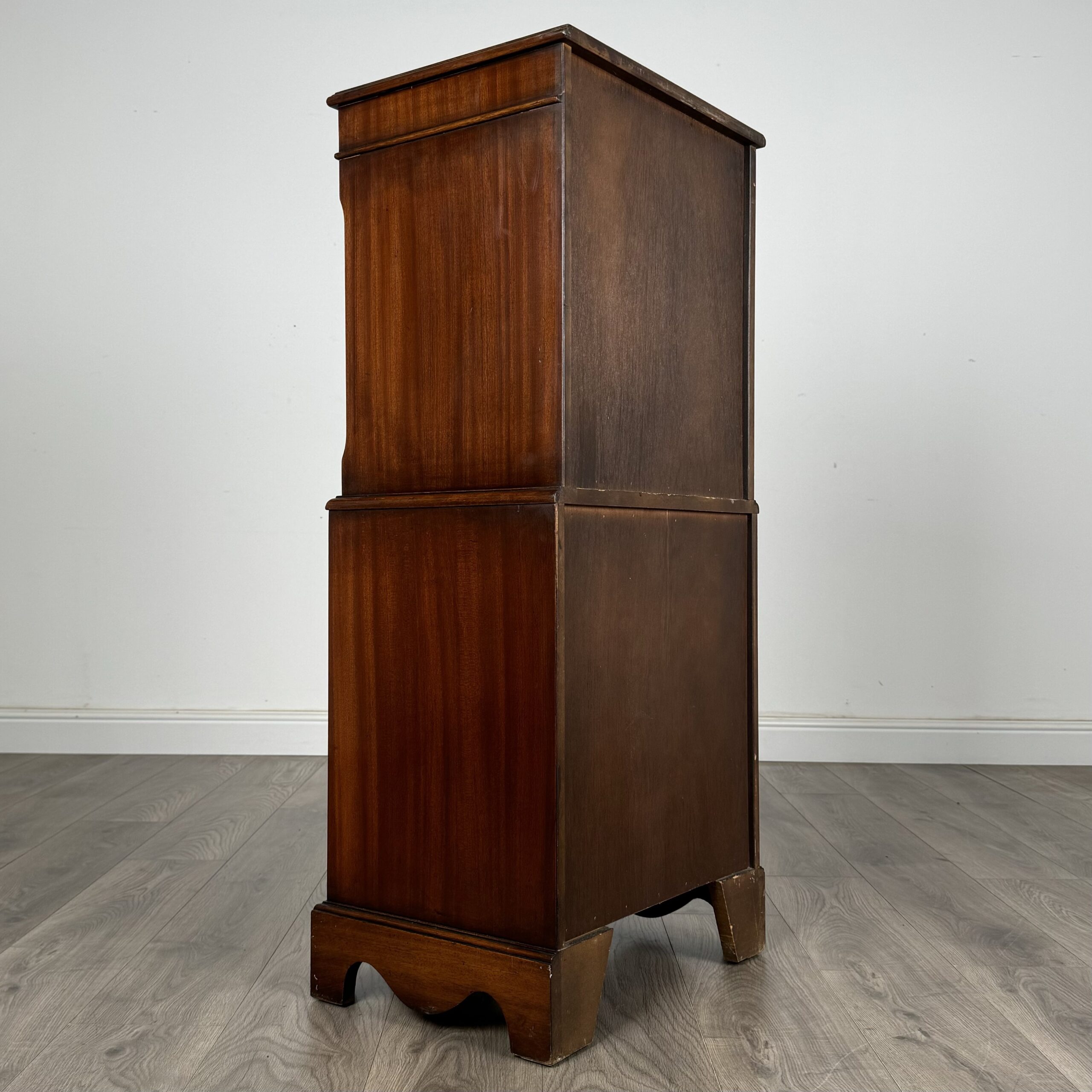 Antique 20th Century Small Chest On Chest In Mahogany