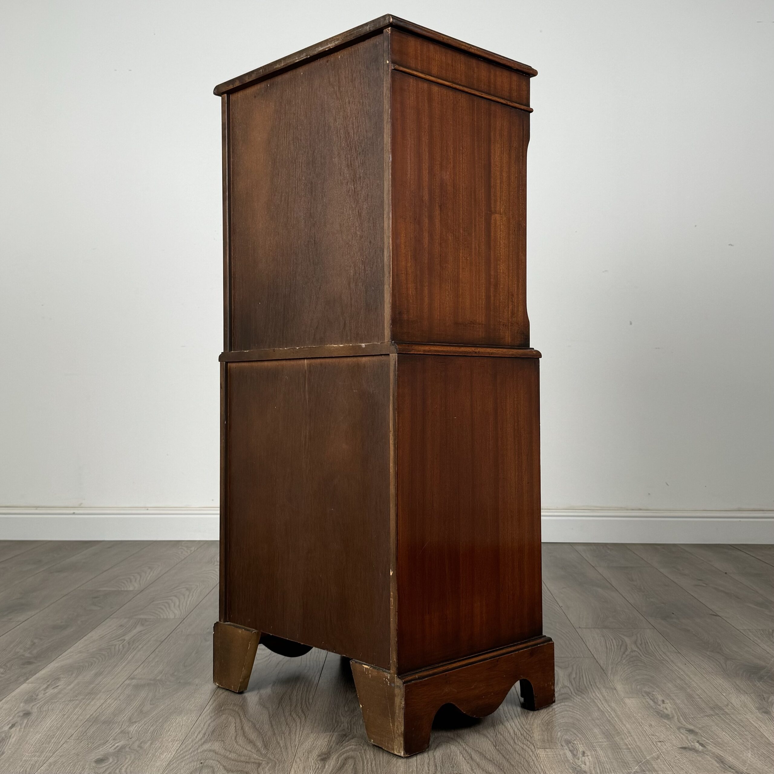 Antique 20th Century Small Chest On Chest In Mahogany