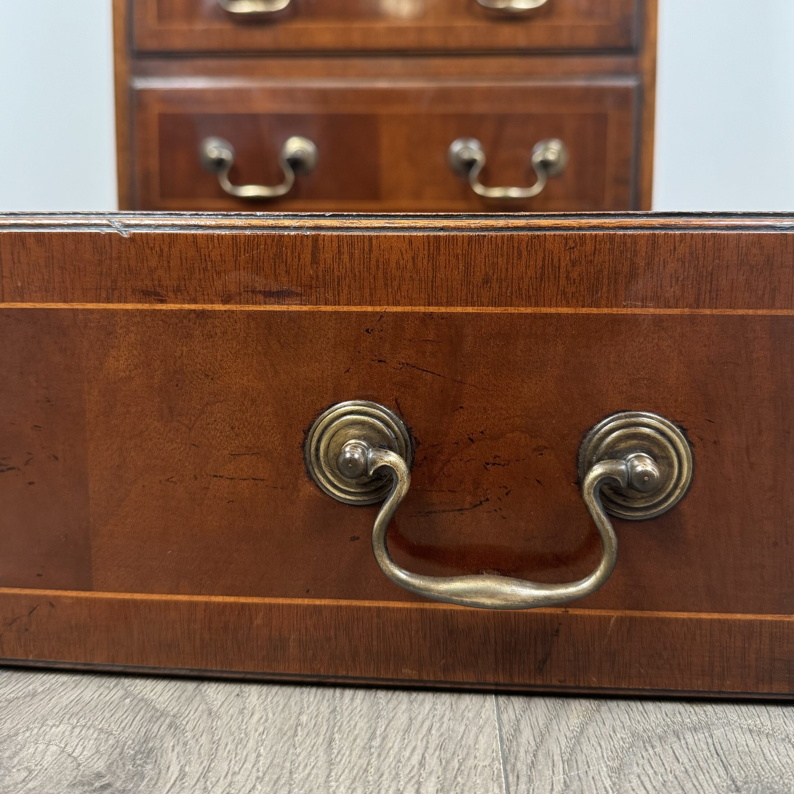 Antique 20th Century Small Chest On Chest In Mahogany