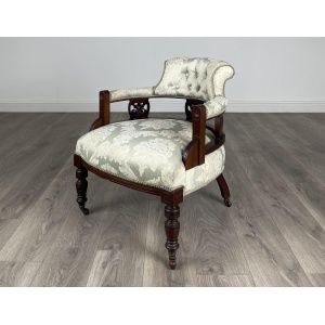 Antique 20th Century Tub Chair / Armchair In Mahogany