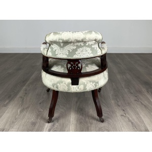 Antique 20th Century Tub Chair / Armchair In Mahogany