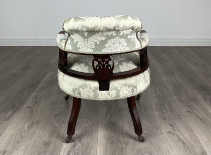 Antique 20th Century Tub Chair / Armchair In Mahogany - Image 4