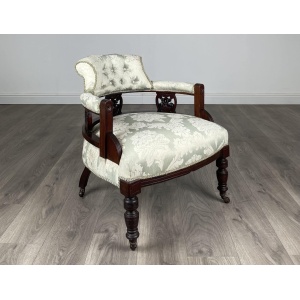 Antique 20th Century Tub Chair / Armchair In Mahogany