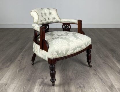 Antique 20th Century Tub Chair / Armchair In Mahogany - Image 6