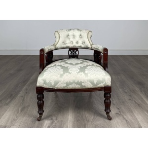 Antique 20th Century Tub Chair / Armchair In Mahogany