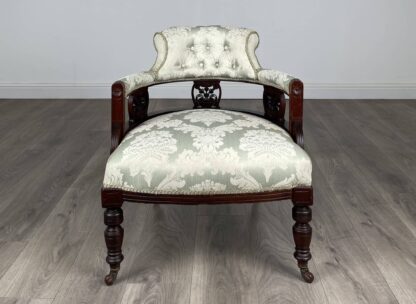 Antique 20th Century Tub Chair / Armchair In Mahogany - Image 7