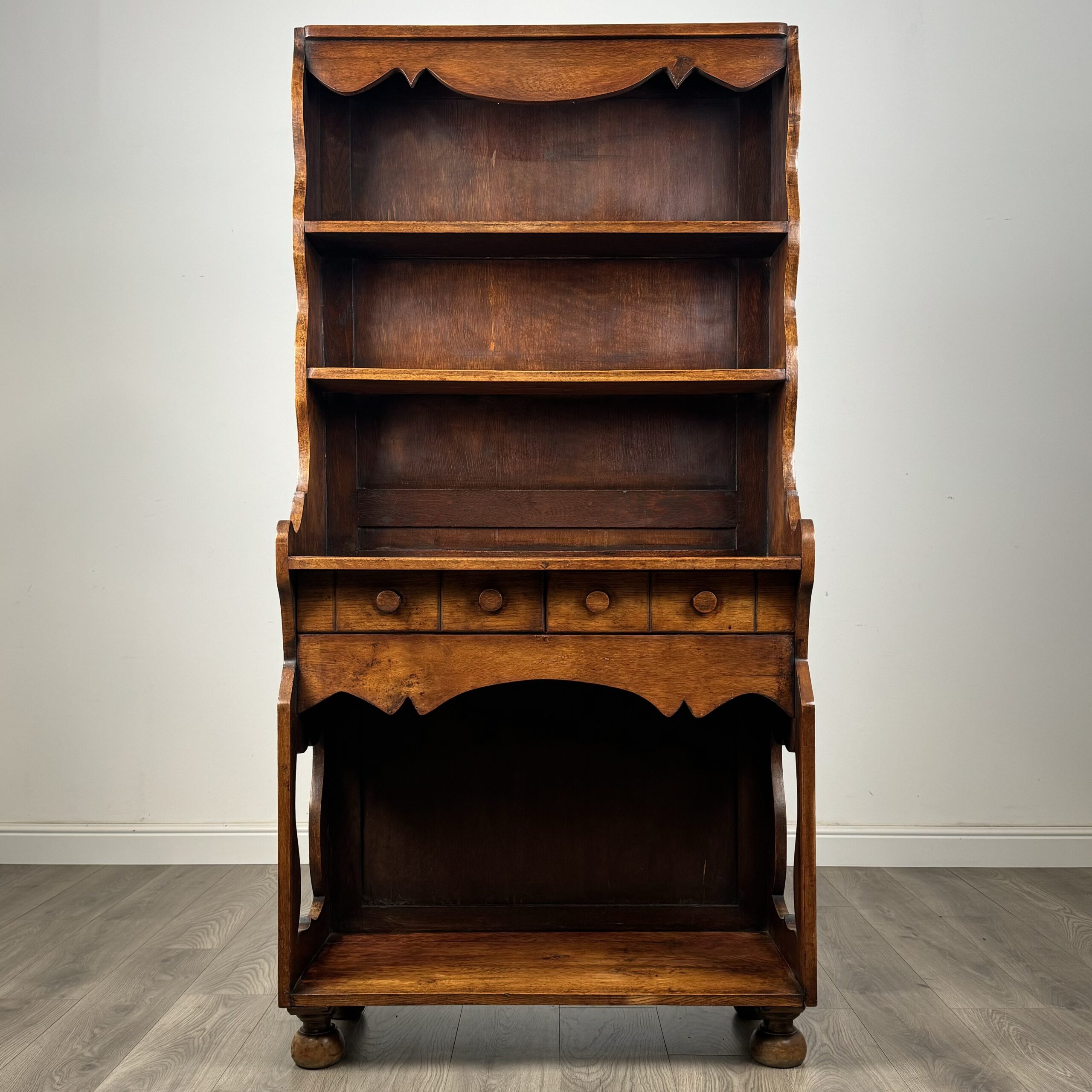 Antique Unusual 19th Century Dresser In Oak