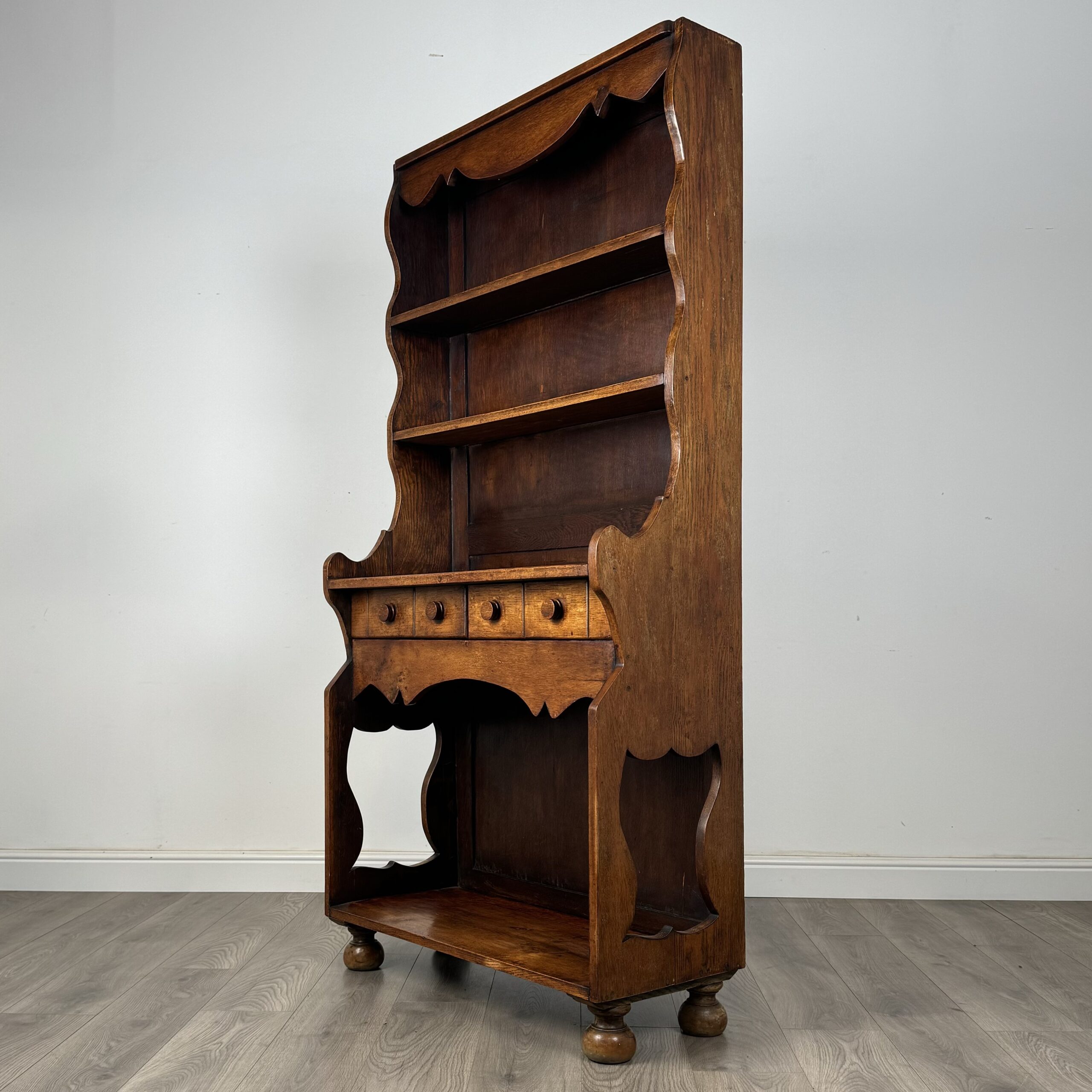 Antique Unusual 19th Century Dresser In Oak