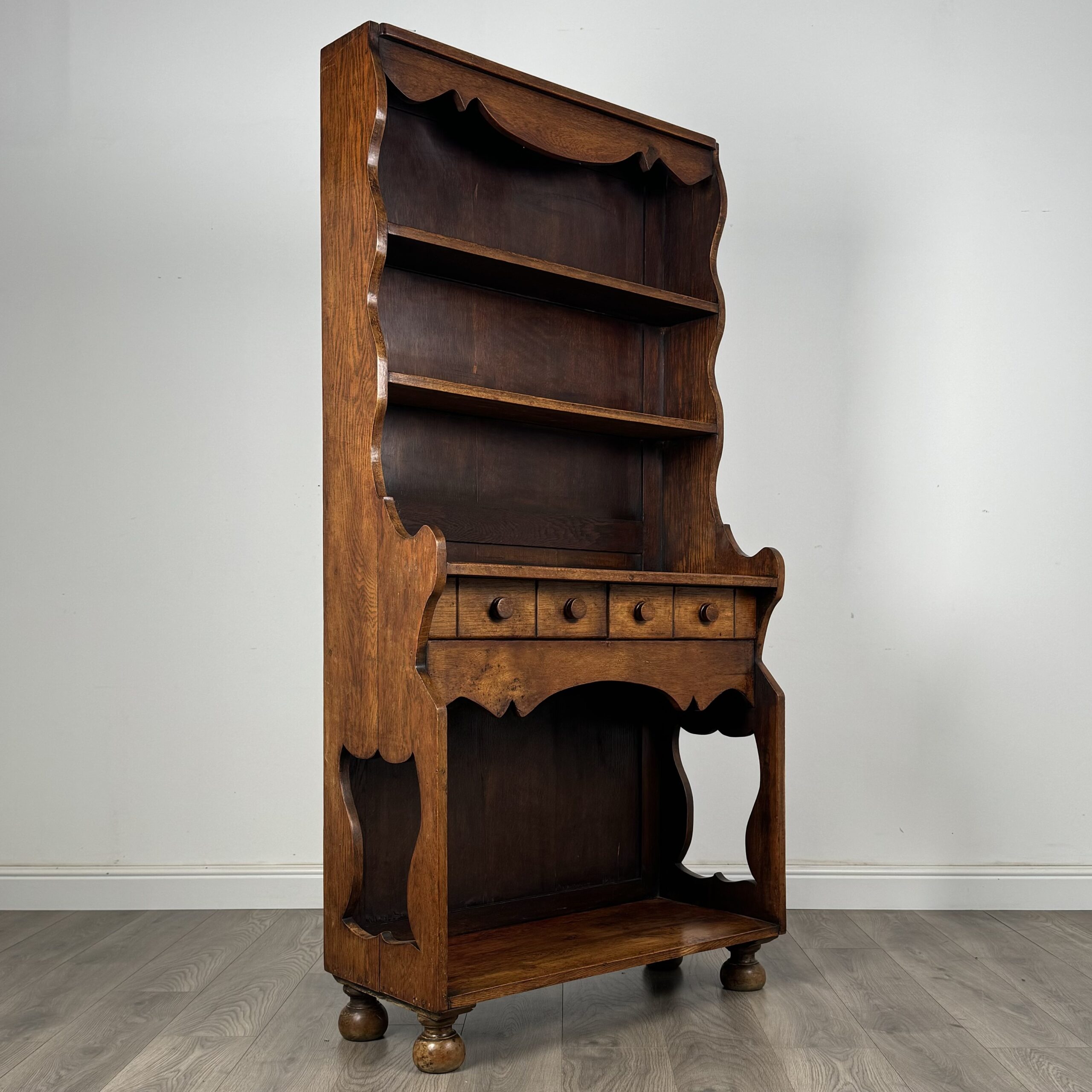 Antique Unusual 19th Century Dresser In Oak