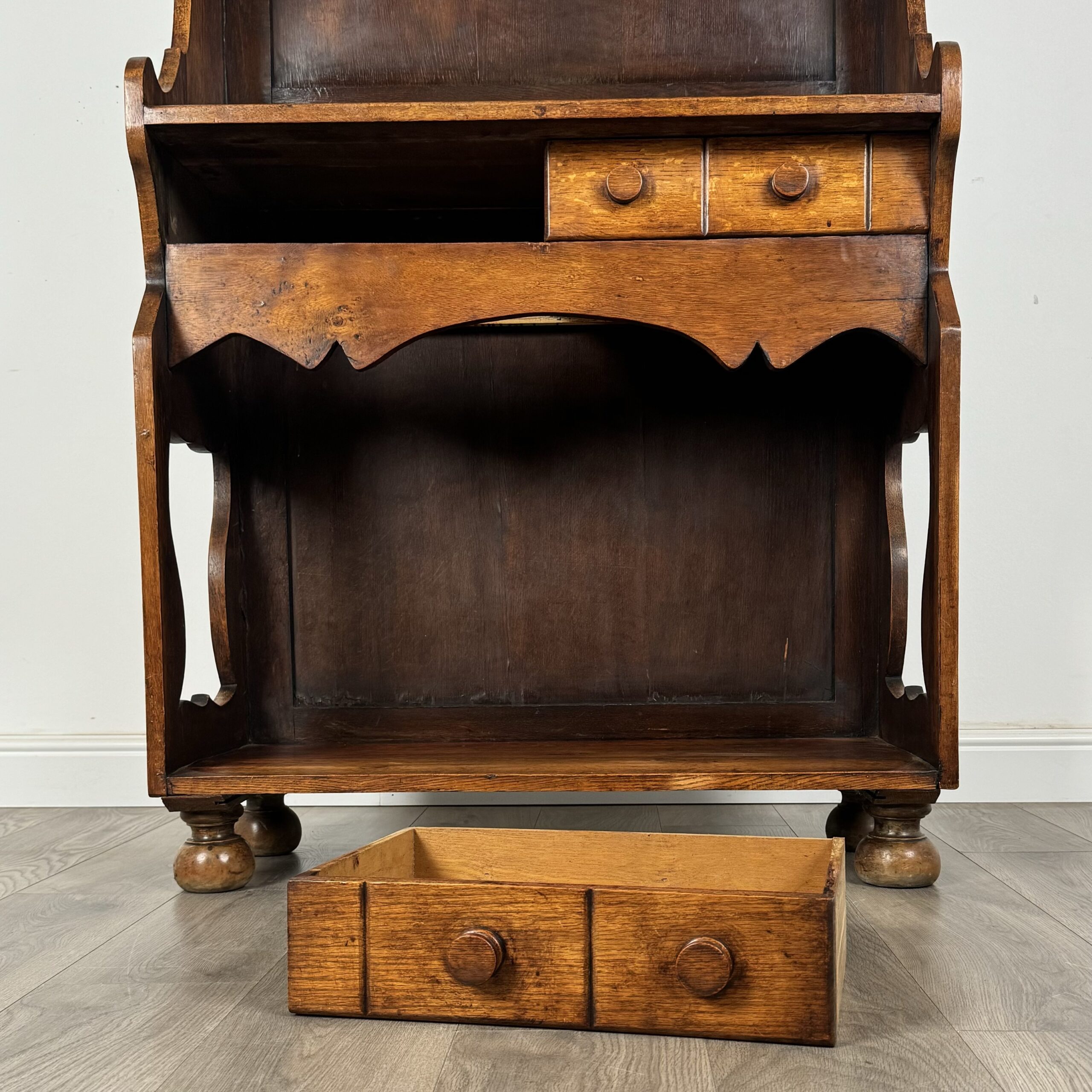 Antique Unusual 19th Century Dresser In Oak