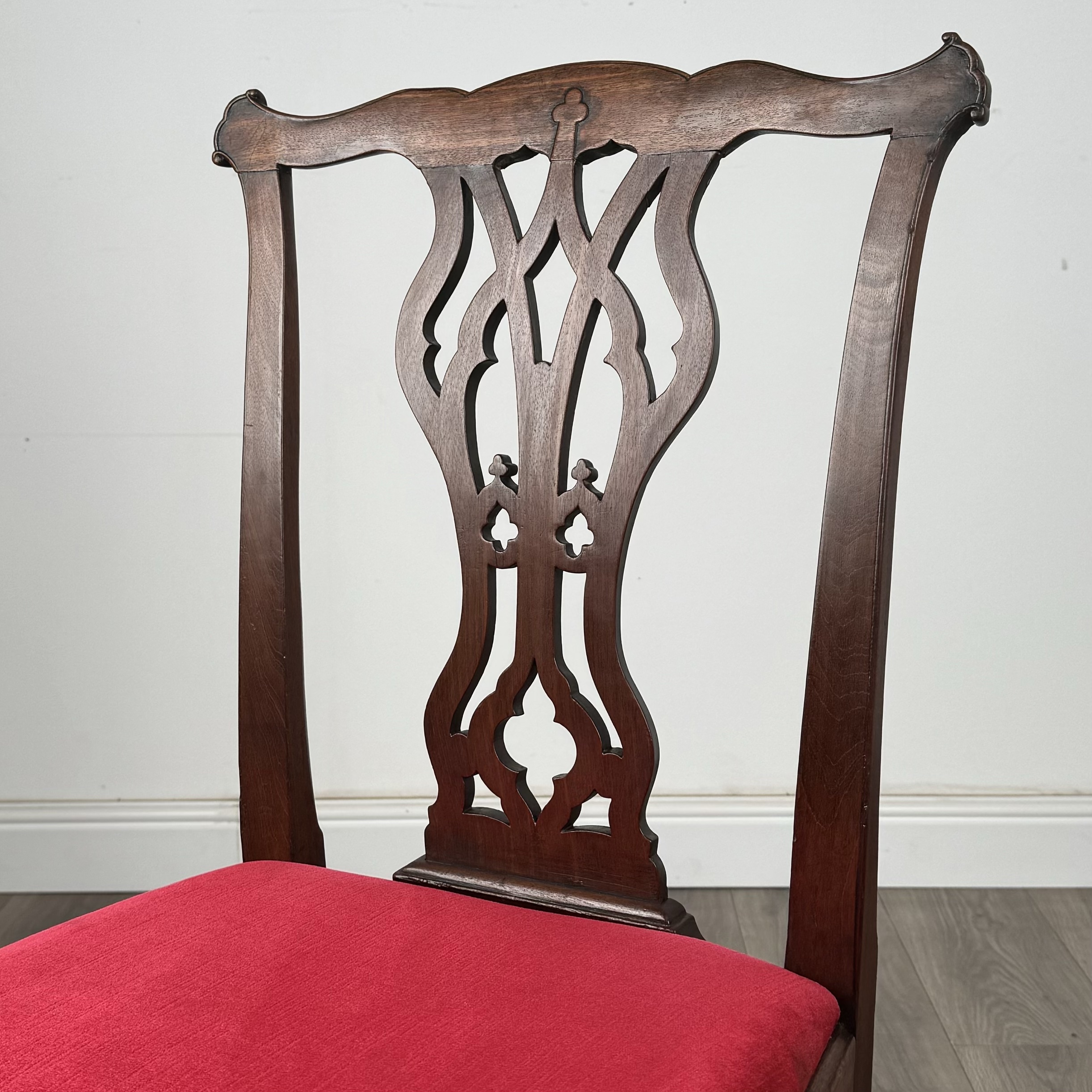 Antique 18th Century Unusual Set Of 8 Irish Dining Chairs