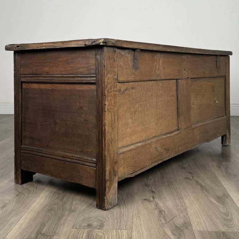 Antique 18th Century Carved Oak Coffer - Image 4
