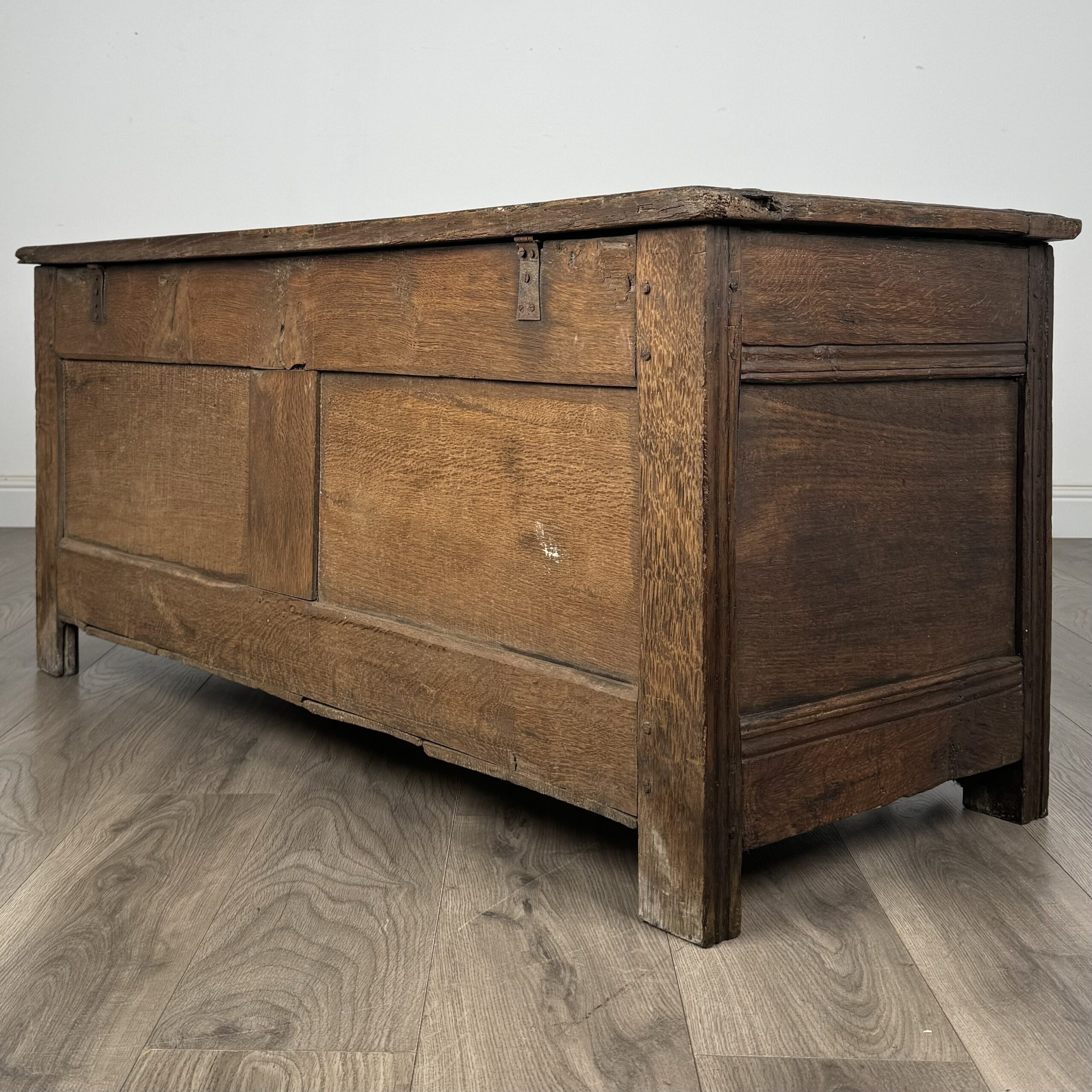Antique 18th Century Carved Oak Coffer