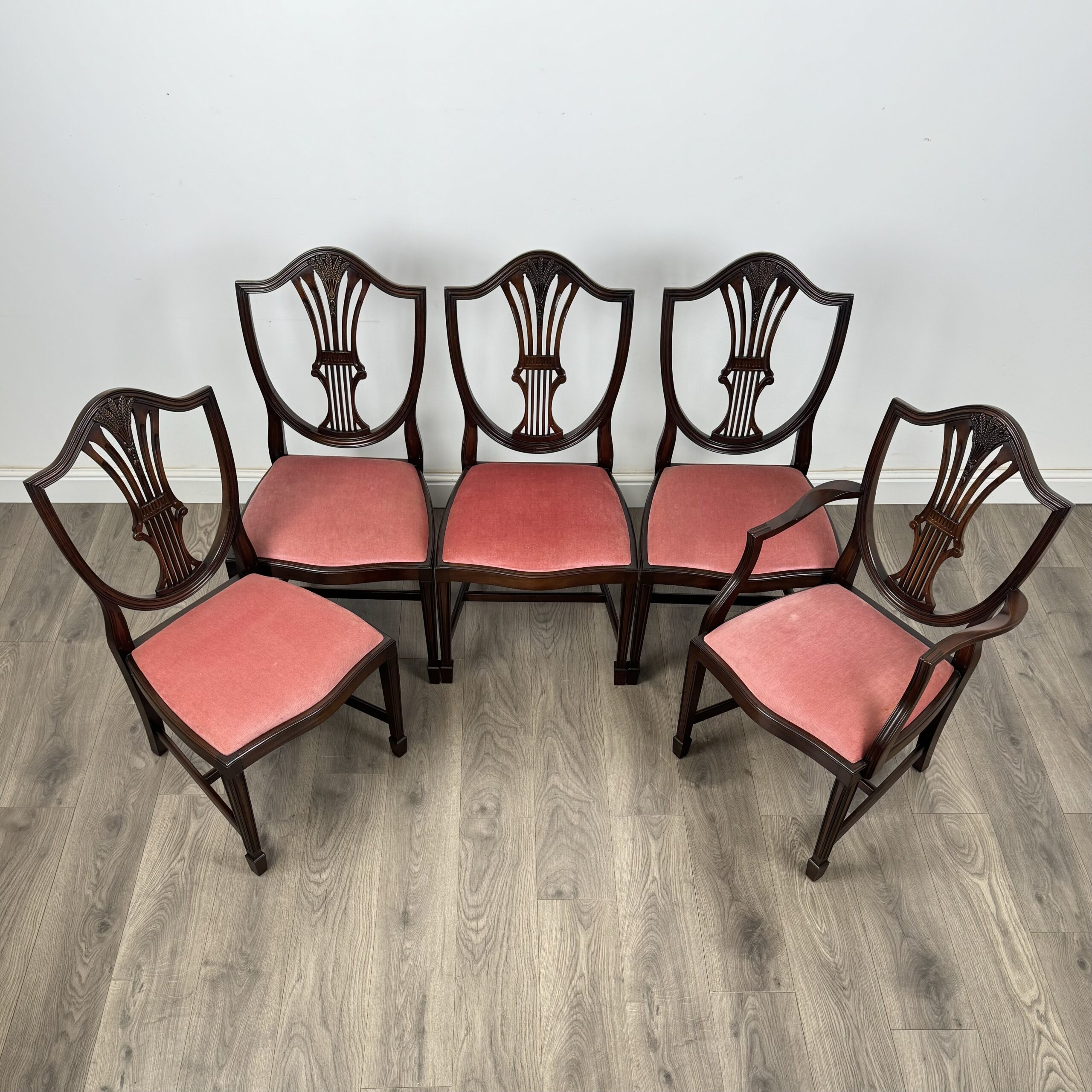Antique 20th Century Set Of 10 Hepplewhite Style Dining Chairs